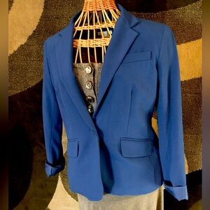 New York & Co. Woman’s Blue Blazer in COBALT 💙BLUE Washable Autumn Size 4 Lined
